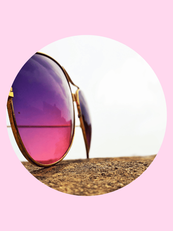 a pair of pink and purple gradient sunglasses