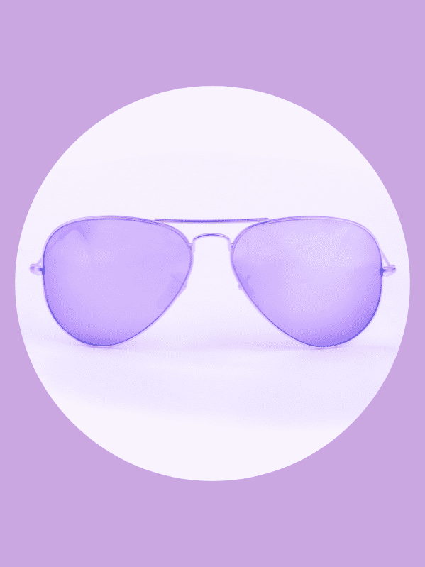 a pair of purple aviator sunglasses