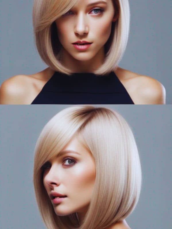 woman with long bob hairstyle