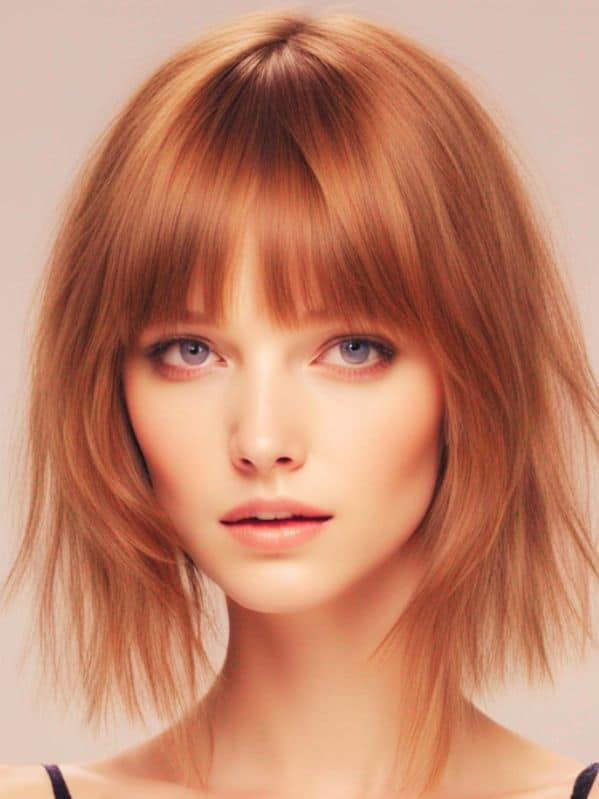 woman with wispy fringe hairstyle